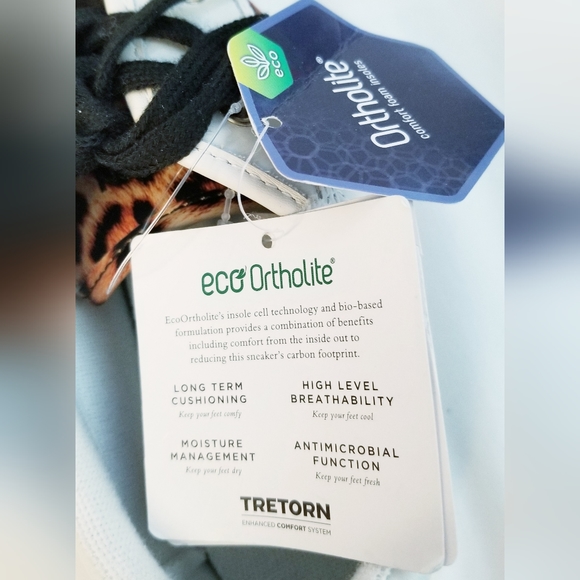 NWT Tretorn Nylite Plus Sneakers Leather Upper White with Animal Print Details - Picture 13 of 16